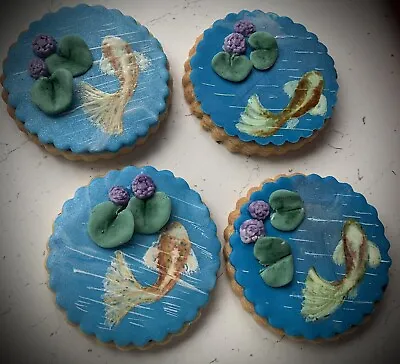 £12 • Buy Home Made Cookies Biscuits Wedding.Koi Fish Anniversary.Fathers Day, Birthday