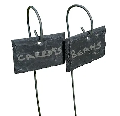 £12.89 • Buy 10 Natural Slate Garden Gifts Plant Markers Label Tags Stakes Vegetables 6cmx4cm