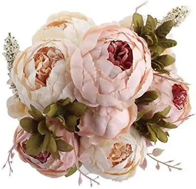 Duovlo Fake Flowers Vintage Artificial Peony Silk Flowers  Assorted Colors  • $22.63