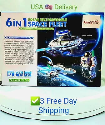 Toy Solar Kit: STEM Toy 6 In 1 Solar Rechargeable Space Fleet • $21.95