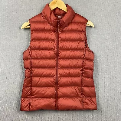 Uniqlo Vest Womens Small Red Down Puffer Jacket Lightweight Water Repellency • $24.95