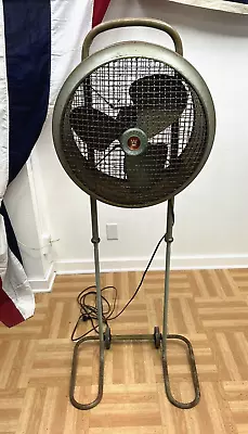 Vintage WESTINGHOUSE Floor Fan Standing Industrial Metal Portable Blade Cage 50s • $125