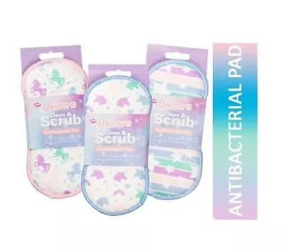 Vivid ( 3 PACK ) Clean & Scrub Unicorn Microfibre 2 In 1 Antibacterial Pad Cloth • £3.99