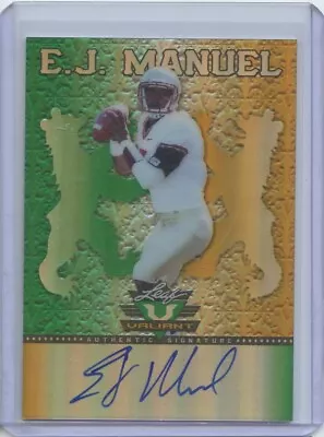 EJ Manuel 2013 Leaf Valiant Green Yellow Auto Rookie RC Florida State Seminoles • $4.99