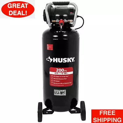 Husky Oil Free Portable Vertical Electric Air Compressor 20 Gal. 200 PSI Unit • $335.99