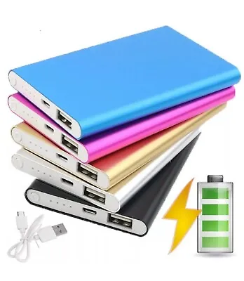 5000 MAh Slim Pocket Friendly Power Bank USB Battery Charger For IPhone Samsung • £7.99