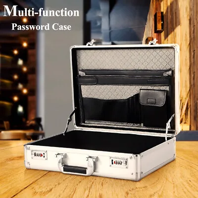 17 Inch Aluminum Hard Case Document Organizer Box Protective Laptop Briefcase • $67.51