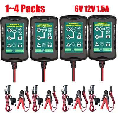 1-4Pack 6V 12V Automatic Battery Charger Maintainer Trickle Float Motorcycle Car • $20.89