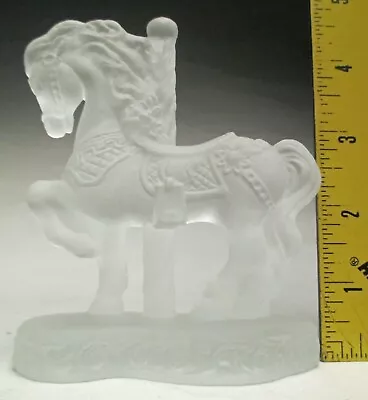 Vintage Vi Hunter Special Order By Mosser Carousel Horse Crystal Frost Glass • $32.49