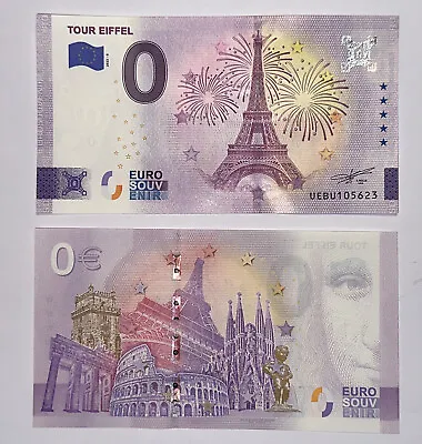 Eiffel Tower Paris France 0 Euro Souvenir Collectable Note 2022-6 • £9.72