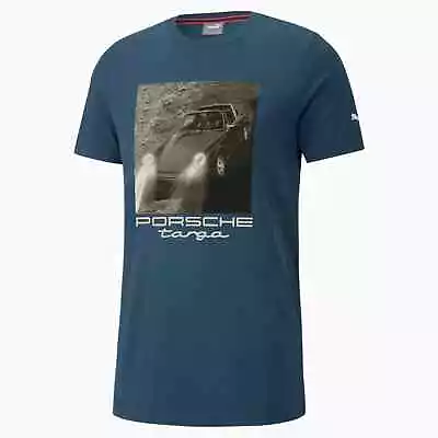 Porsche Legacy F1 Shirt Targa Blue Short Sleeve Puma Racing Men's Medium • $34.95