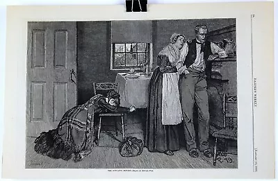  THE OUTCAST'S RETURN  1880 Woodblock Engraving By Howard Pyle • $44.47