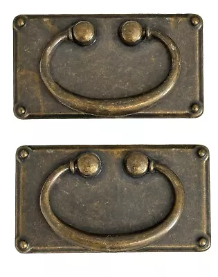 Vintage Set 2 Mission Antique Bronze Drawer Pulls Handles Rings Arts Crafts 3.8  • $17