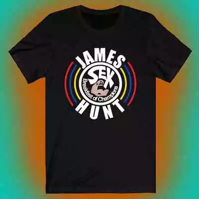 James Hunt Team Racing Breakfast Champion Logo Men's Black T-shirt Size S To 5XL • $20.99