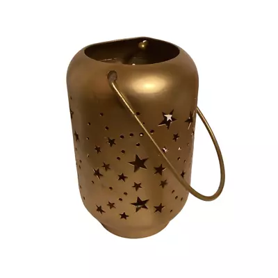 Artisan Milky Way Star Cut-out Tea Lite Lantern Halloween Christmas Metal Golden • $15.46