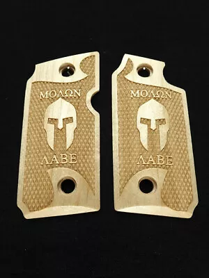 --Maple Molon Labe Spartan Grips For Sig Sauer P238 Checkered Engraved Textured • $35