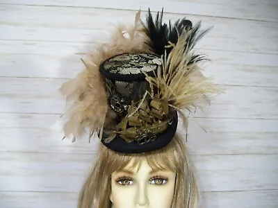 Steampunk Mini Top Hat Fascinator Halloween Mini Top Hat Wedding Mini Top Hat • $62