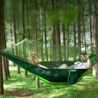 Portable 660lbs Double Person Camping Hammock Tent With Mosquito Net Hanging Bed • $12.99