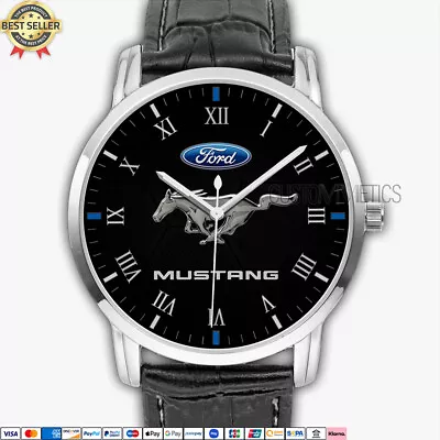 Ford Mustang Logo Emblem FM09 Quartz Watch Analog Stainless Steel Men Wristwatch • $37.90