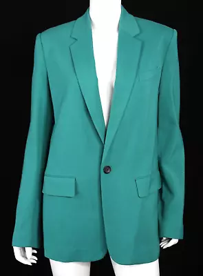 A.L.C. ALC NWT Caribbean Turquoise Twill Button-Front Blazer Jacket 8 • $148