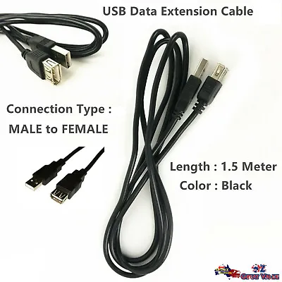 $2.80 • Buy USB 2.0 1.5M Fast Data Extension Cable Type Male To Female Connection Cord 