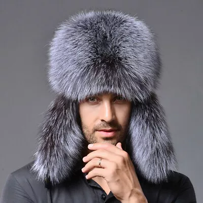 Ushanka Men's Winter Raccoon Fur&Lamb Leather Russian Cossack Trapper Hats • $19.78