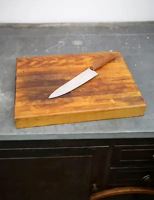 Vintage Butcher Block Cutting Board Wood Counter Kitchen Island Tool Utensil • $295