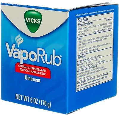 Vicks VapoRub Cough Suppressant Topical Analgesic Ointment 6 Oz (Pack Of 2 Jars) • $29.99