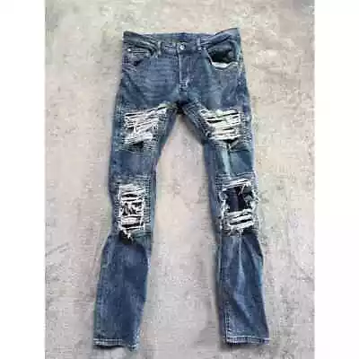 H&M Divided Mens Jeans Denim Ripped Distressed 32x30 Blue • $25