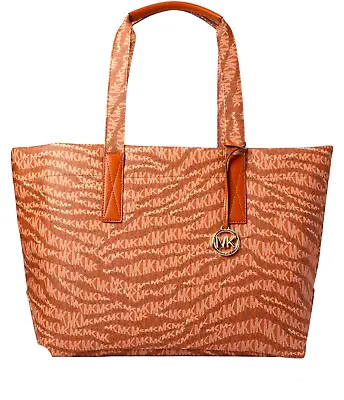 Michael Kors Womens Deep Orange The Michael Large Animal Print Logo Tote Bag NWT • $99.98
