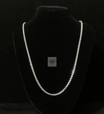 Solid 925 Sterling Silver Italian Round Box Chain Necklace Italian Made UNISEX • $32.99