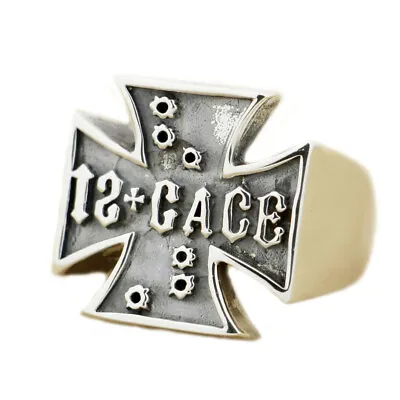 925 Sterling Silver Cross Ring Mens Biker Rock Punk Jewellery 8Y001D US 7~15 • $50.40