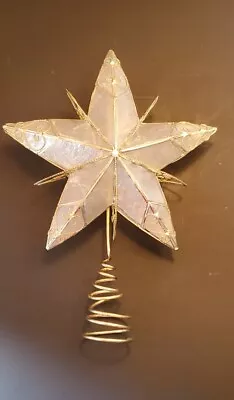 Vintage Capiz Shell Gold Christmas Tree Topper Decoration 10  • $9.99