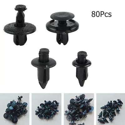 £6.99 • Buy 80PCS Motorcycle ATV Nylon Fairing Bolt Bodywork Push Pry Rivets Pin Kit Set