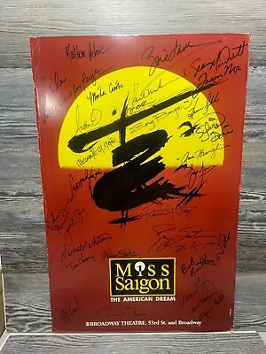 $172 • Buy Miss Saigon, Broadway Theatre, Cast Signed, Broadway Window Card/poster