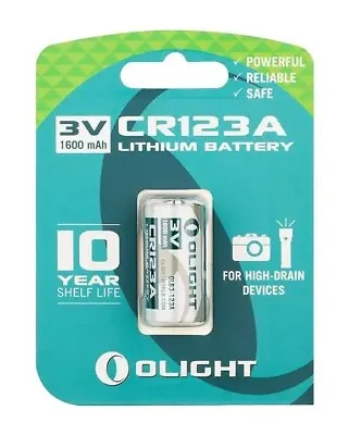 Olight CR123A 3v 1600mah  Lithium Battery Camera Torch • £3.98