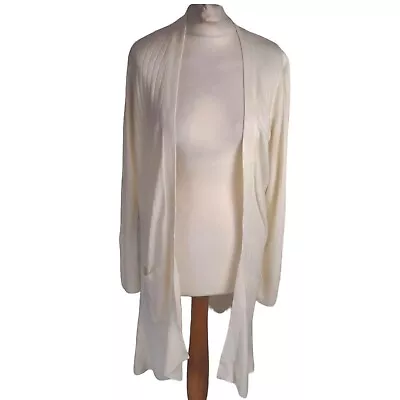 Ivory Long Sleeve Open Midi Cardigan Womens Size Small Matalan (JD24) • £6.49