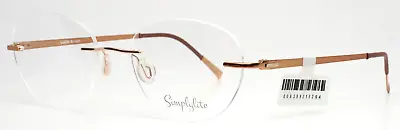 SIMPLYLITE SL805 Rose Gold Unisex Oval Rimless Eyeglasses 51-18-140 B:42 • $45.99