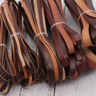 $3.73 • Buy Vintage Genuine Leather Cowhide Strip Flat Rope Bag Cord Making Craft Accessory