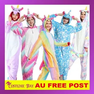 Adult Kids Olaf Fluro Unicorn Kigurumi Animal Onesie Pajamas Costume Sleepwear • $26.95