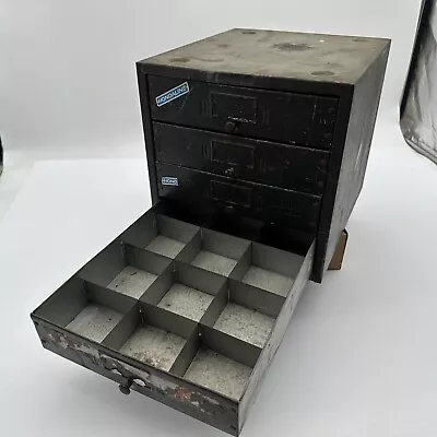 Vintage Metal 4 Drawer Cabinet Small Parts Storage  11.5 X10 X10  48 Compartment • $39.95