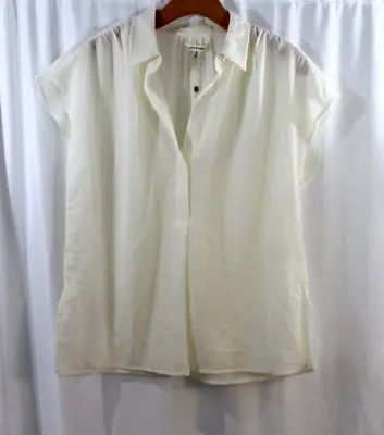 NWT Max Studio $88 Womens Ivory Sleeveless Seersucker Popover Blouse M • $14.99