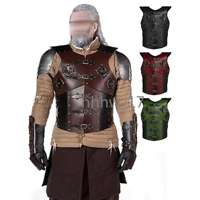 PU Leather Cosplay Armor Medieval Knight Costume Viking Larp Armour Middle Ages • $68.90