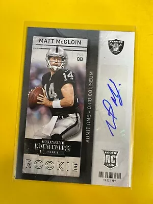 D63742 2013 Contenders #197A Matt McGloin AU RC/(both Hands On Fb) RC AUTOGRAPH • $18