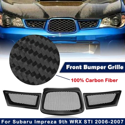 $97.66 • Buy Carbon Fiber Front Grill Grille Mesh For Subaru Impreza 9th WRX STI 2006-2007