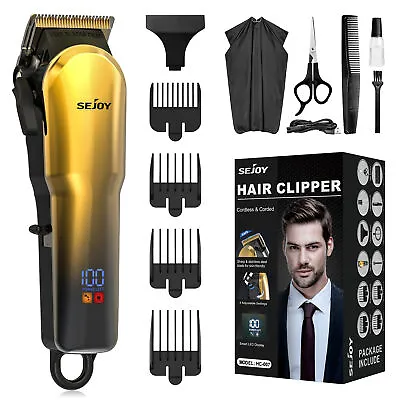 Professional Hair Trimmer Cordless Hair Clipper For Men Barber Hair Grooming Kit • $27.19