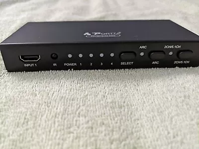 PORTTA 4-PORT HDMI SWITCHER MODEL N2SW4PT 4K@60Hz WITH EXTRACT AUDIO AND ARC • $4.99