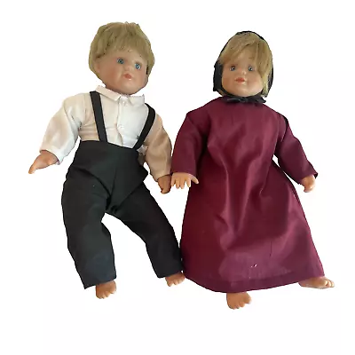 Amish Vintage Vinyl Dolls Made In Hong Kong Brother Sister Siblings • $34