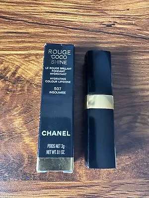 Chanel Rouge Coco Shine 507 Insoumise Red Orange Lipstick Discontinued BNIB • £25