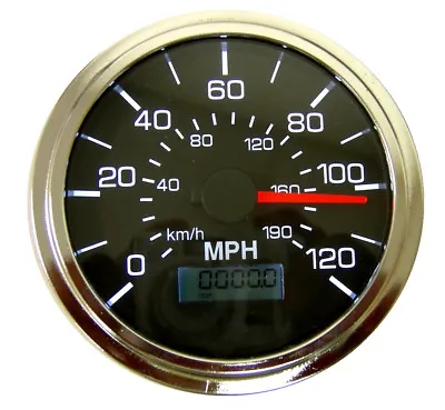 GPS Speedometer 3-3/8 /86mm120 MPHLED Lightblack/chrome001-SP-BC/GPS • $75